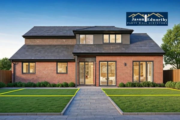 Home extension focusing on boundary line Thornton