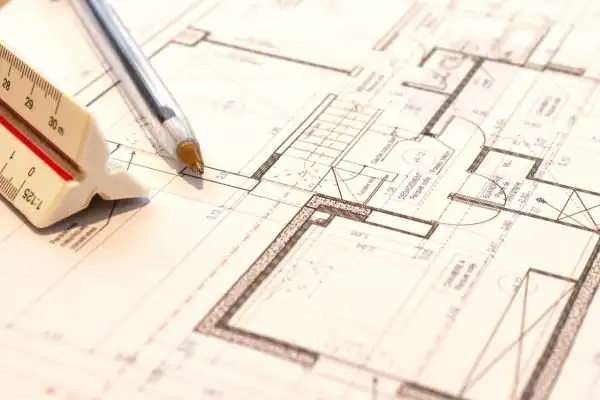 Image of architect Thornton drawings